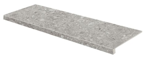 RAKO RAVE schodová tvarovka DCFVD900 Grit 120x30 šedá v designu kamene s přírodními oblázky