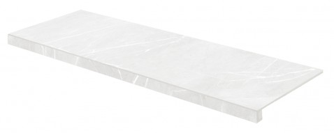RAKO TOUCH schodová tvarovka DCFVD902 Frost 120x30 světle šedá v designu mramoru